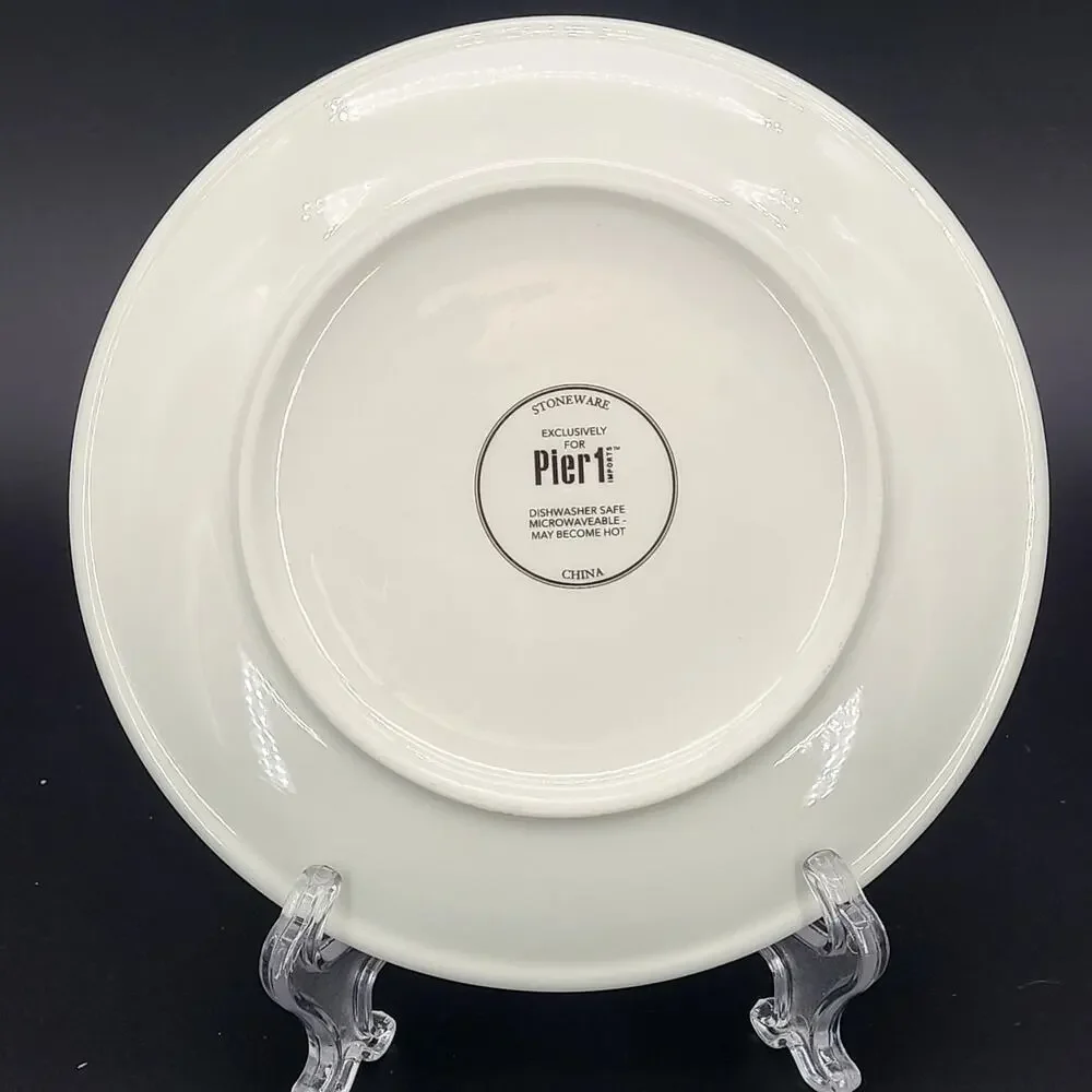 Blue & White Bunny Rabbit Stoneware Plate by Pier 1 Spring Easter 8” Salad Lunch